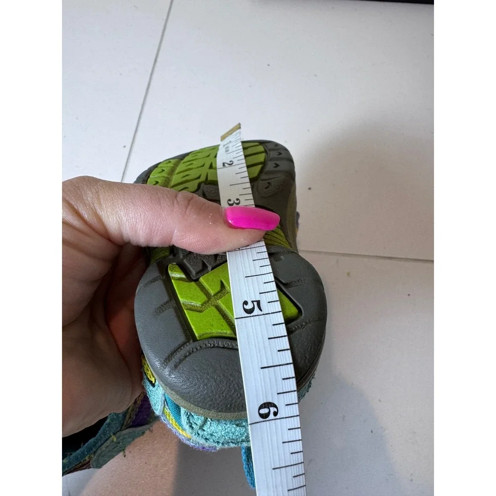 KEEN Newport‎ H2 Sandals Kids 5 Teal Purple Striped Waterproof Outdoor Gorpcore
